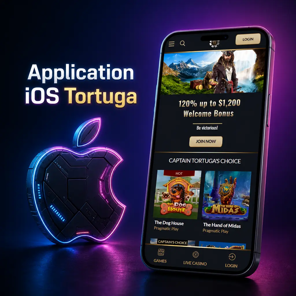 Application iOS Tortuga gratuite pour iPhone et iPad : paris sportifs, casino, dépôts et retraits en un seul endroit.