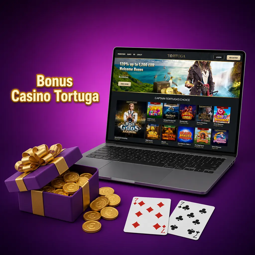 Bonus Casino Tortuga : dépôt 100% jusqu'à 500€, cashback hebdo 10% et offres tours gratuits sur machines à sous.