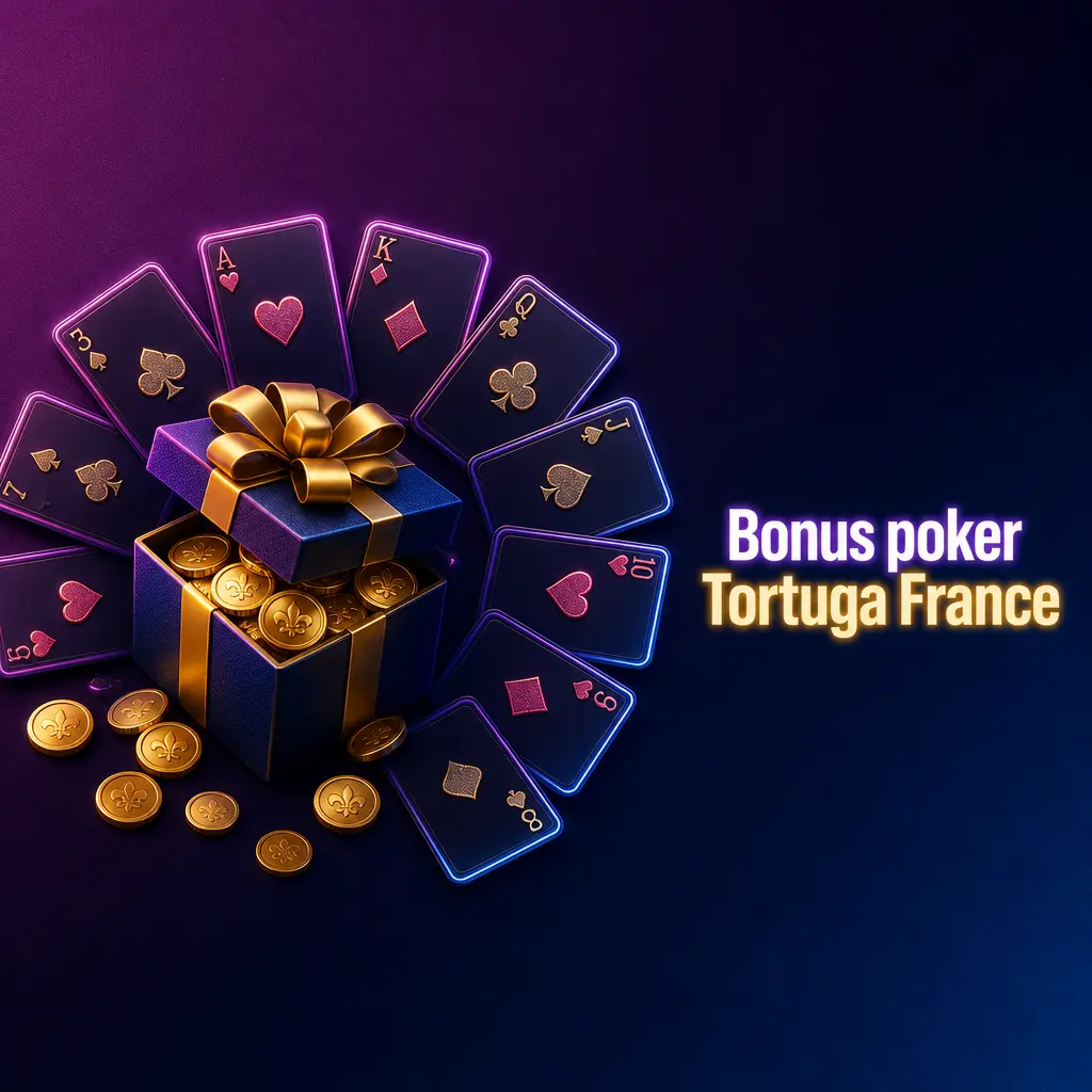 Bonus poker Tortuga France : 100% jusqu'à 500 EUR et 200 tours gratuits dès 20 EUR de dépôt minimum.