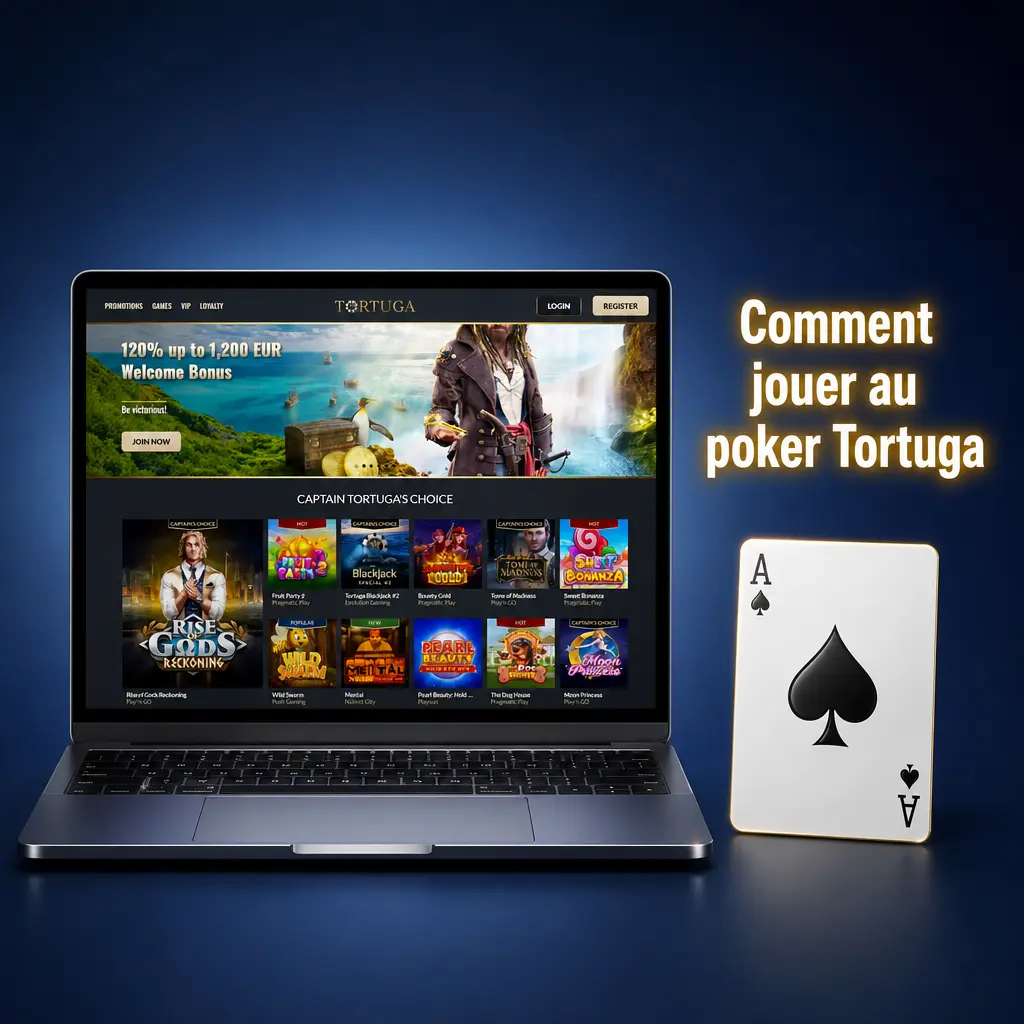 Guide étape par étape pour créer un compte, déposer des fonds et jouer au poker en argent réel sur Tortuga Casino.