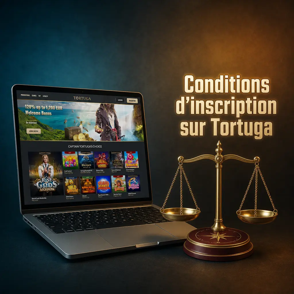 Conditions d'inscription sur Tortuga : règles d'âge, vérification d'identité et un seul compte par joueur en France.