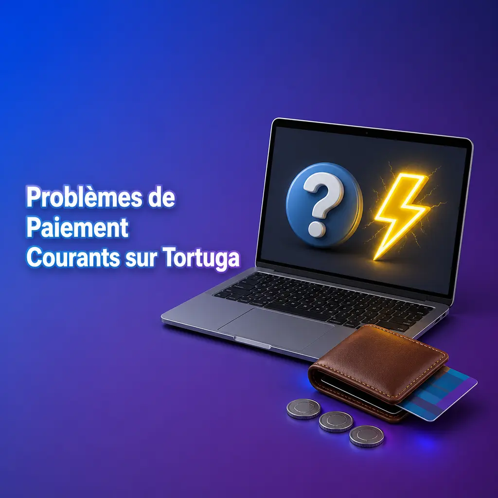 Solutions aux problèmes de paiement courants sur Tortuga : dépôt refusé, retrait bloqué, bonus non crédité et délais.